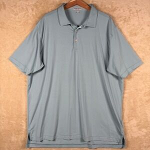 PETER MILLAR Summer Comfort‎ Polo Men's XXL Blue Stripe Short Sleeve Golf Casual